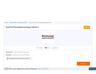 Essential Psychopharmacology, Volume 2