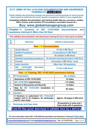 ISO 14155 Documents And Awareness Training Kit