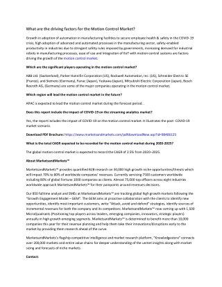 Motion Control Market