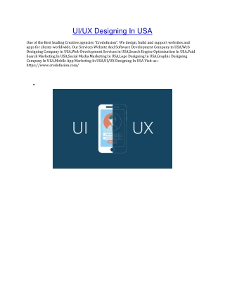 UI/UX Designing In USA
