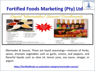 Marinades & Sauces - Fortified Foods