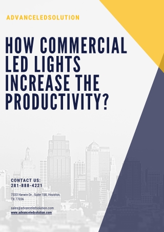 How Commercial LED Lights Increase The Productivity?