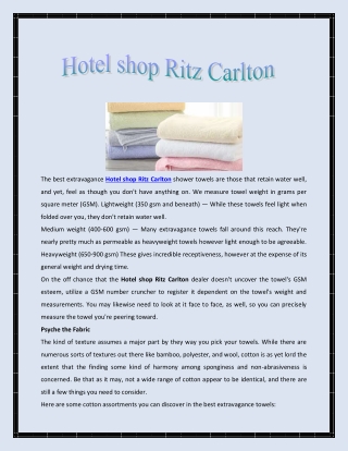 Hotel shop Ritz Carlton