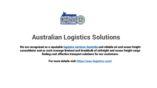 Logistics Services & Freight Forwarding