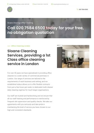 Sloane Cleaning Services providing a 1st Class office cleaning service in London