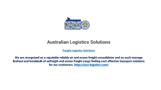 Freight Logistics Solutions