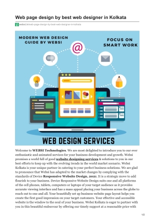 Web page design by best web designer in Kolkata