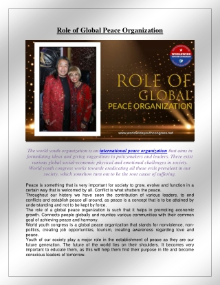 Role of Global Peace Organization
