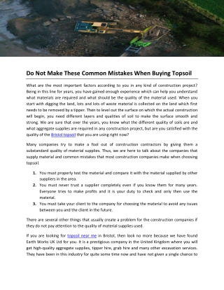 Do Not Make These Common Mistakes When Buying Topsoil