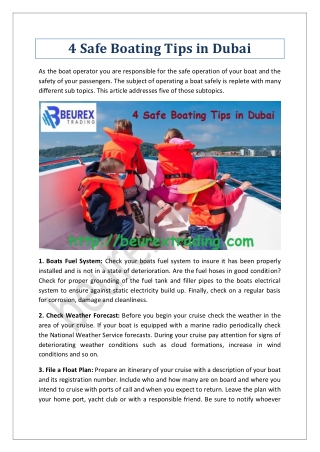 4 Safe Boating Tips in Dubai