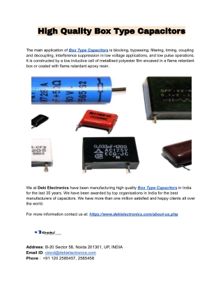High Quality Box Type Capacitors