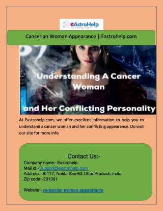 Cancerian Woman Appearance  Eastrohelp.com