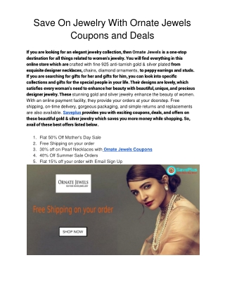 Save On Jewelry With Ornate Jewels Coupons and Deals-converted