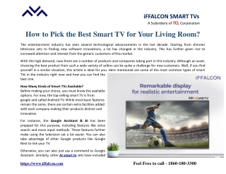 How to Pick the Best Smart TV for Your Living Room?