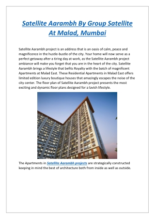 Satellite Aarambh By Group Satellite At Malad, Mumbai