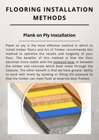 FLOORING INSTALLATION METHODS