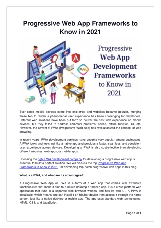 Progressive Web App Frameworks to Know in 2021-
