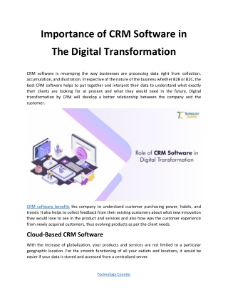 Importance of CRM Software in The Digital Transformation