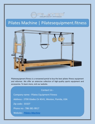 Pilates Machine | Pilatesequipment.fitness