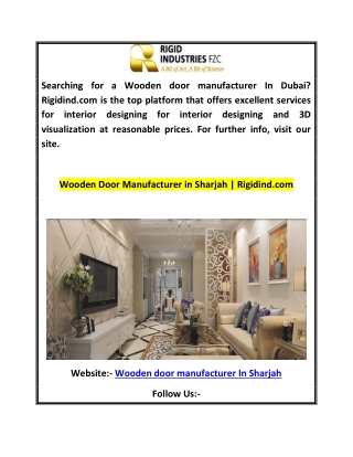 Wooden Door Manufacturer in Sharjah | Rigidind.com