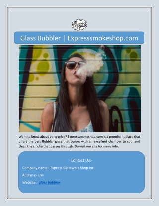 Glass Bubbler | Expresssmokeshop.com
