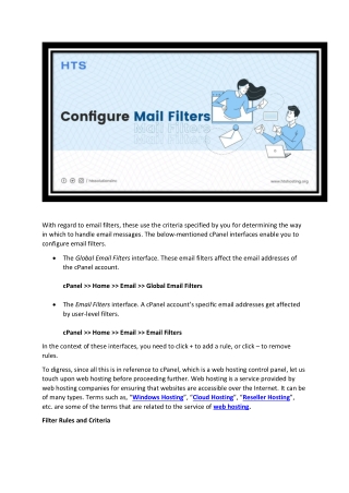 Configuring Mail Filters