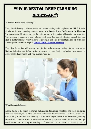 Why Is Dental Deep Cleaning Necessary