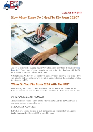 Form 2290 Electronic Filing | Pay 2290 Online 2021 | Vehicle Use Tax