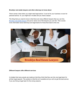 Brooklyn real estate lawyers and other attorneys to know about(1)
