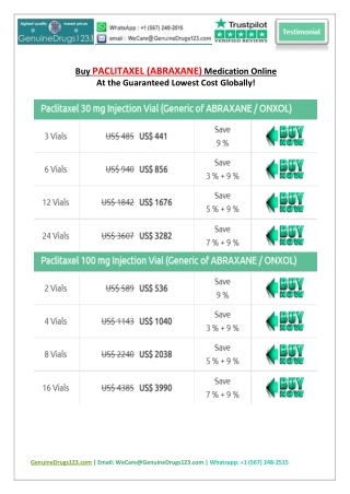 Buy PACLITAXEL Injection Vial Online