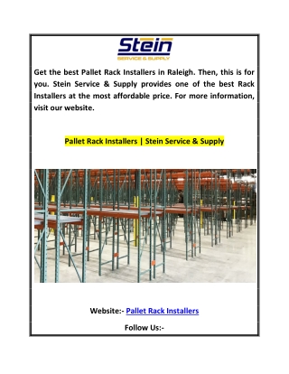 Pallet Rack Installers | Stein Service & Supply