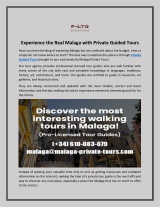Private Guided Tours