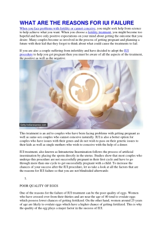 what are the reasons for iui failure