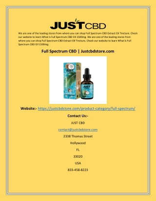 Full Spectrum CBD Oil | Justcbdstore.com