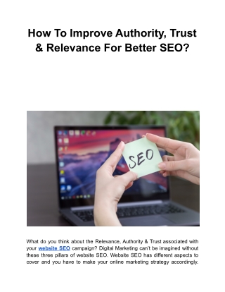 How To Improve Authority, Trust & Relevance For Better SEO?