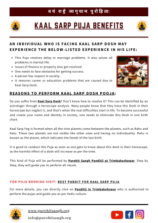KAAL SARP PUJA BENEFITS