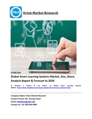 Global Smart Learning Systems Market Trends, Size, Competitive Analysis and Fore