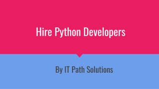 Hire Python Developers By IT Path Solutions