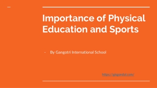 Importance of Physical Education and Sports | Gangotri International School