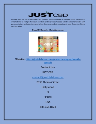 Cheap CBD Gummies | Justcbdstore.com