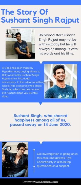 The Story Of  Sushant Singh Rajput Infographic