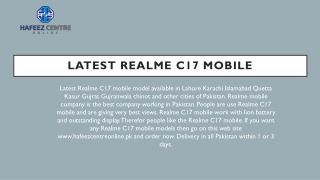 New Realme C17 mobile model in Lahore Pakistan