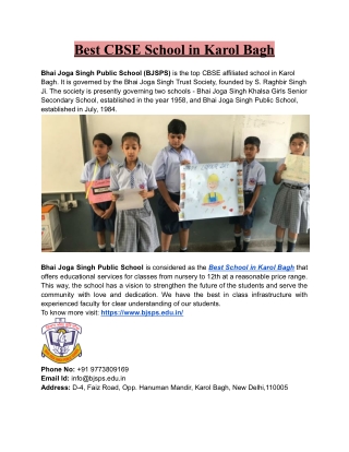 Top CBSE School in Karol Bagh, New Delhi