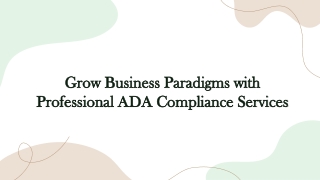Grow Business Paradigms with Professional ADA Compliance Services