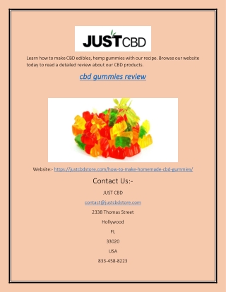 CBD Gummies Review | Justcbdstore.com