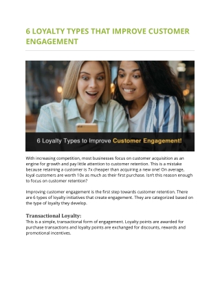 6 Loyalty Types That Improve Customer Engagement