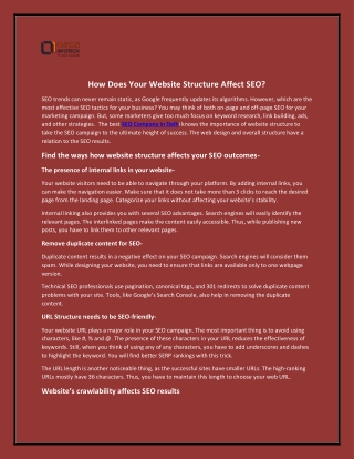 How does your website structure affect SEO