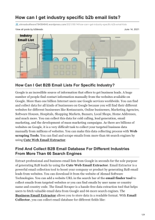 How can I find a B2B industry specific email list?