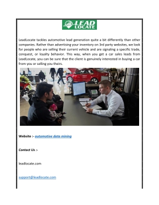 Automotive Data Mining  Leadlocate