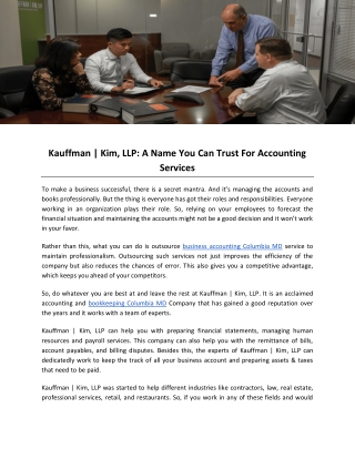 ---Kauffman  Kim, LLP A Name You Can Trust For Accounting Services